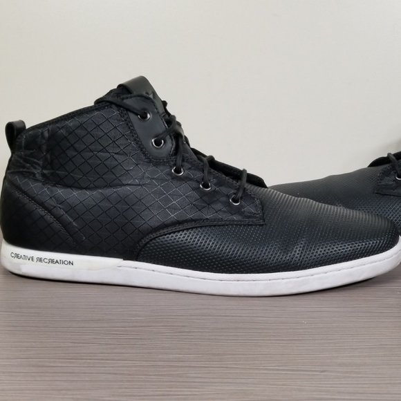 Creative Recreation Vito High Top Sneaker, Black Leather & Textile, Mens Size 13 - Picture 7 of 10